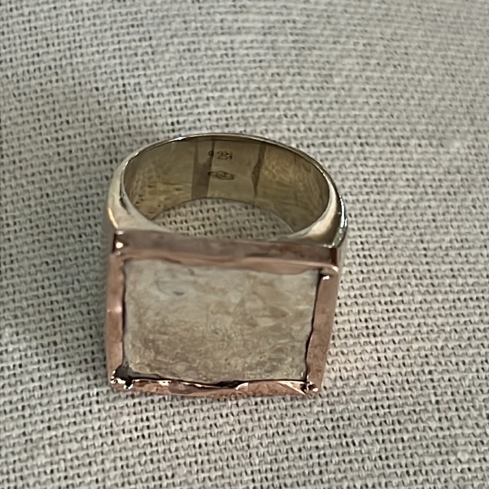 Handmade Sterling Silver and 14k Gold Ring - Picture 4 of 9